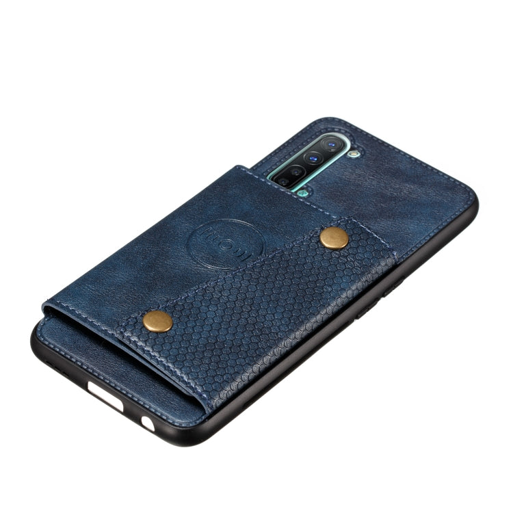 For OPPO Reno3 Double Buckle PU + TPU Shockproof Magnetic Protective Case with Card Slot & Holder