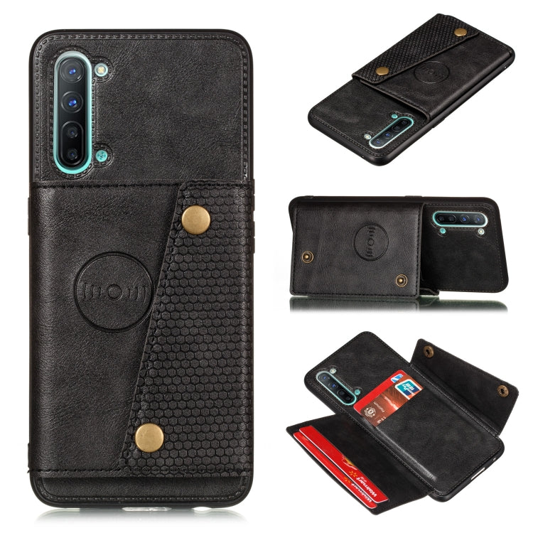 For OPPO Reno3 Double Buckle PU + TPU Shockproof Magnetic Protective Case with Card Slot & Holder