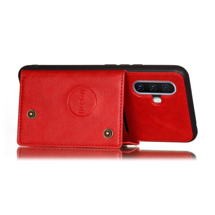 For Vivo X30 Double Buckle PU + TPU Shockproof Magnetic Protective Case with Card Slot & Holder