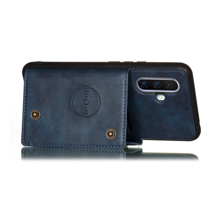 For Vivo X30 Double Buckle PU + TPU Shockproof Magnetic Protective Case with Card Slot & Holder