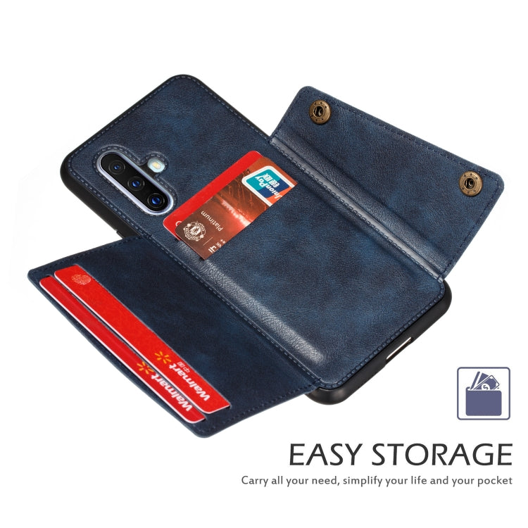 For Vivo X30 Double Buckle PU + TPU Shockproof Magnetic Protective Case with Card Slot & Holder