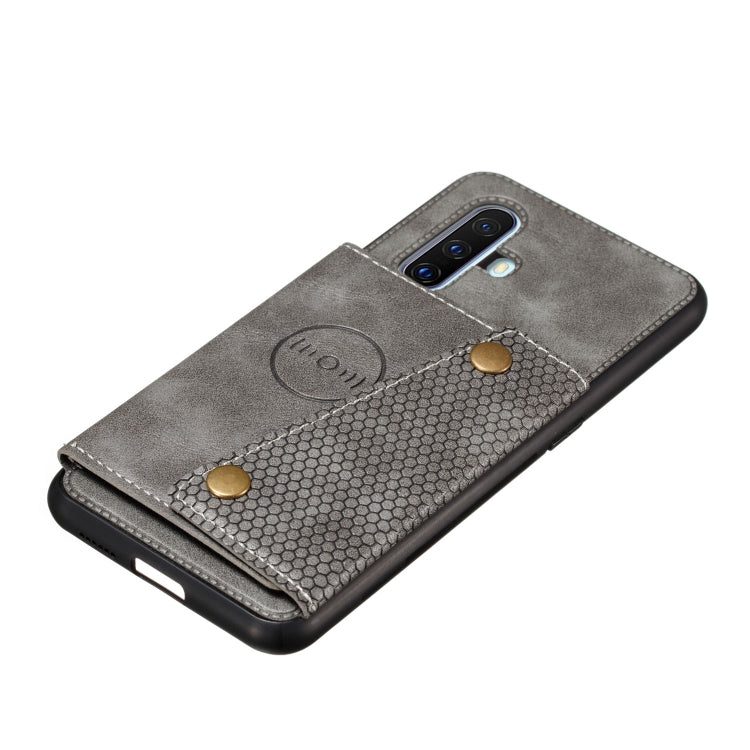 For Vivo X30 Double Buckle PU + TPU Shockproof Magnetic Protective Case with Card Slot & Holder