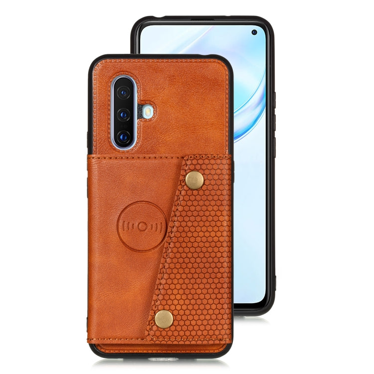 For Vivo X30 Double Buckle PU + TPU Shockproof Magnetic Protective Case with Card Slot & Holder