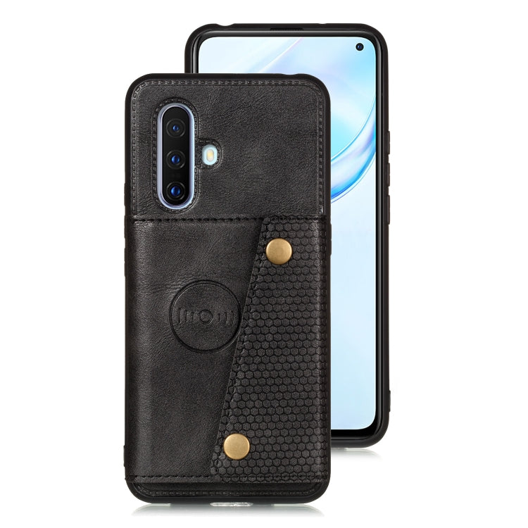 For Vivo X30 Double Buckle PU + TPU Shockproof Magnetic Protective Case with Card Slot & Holder