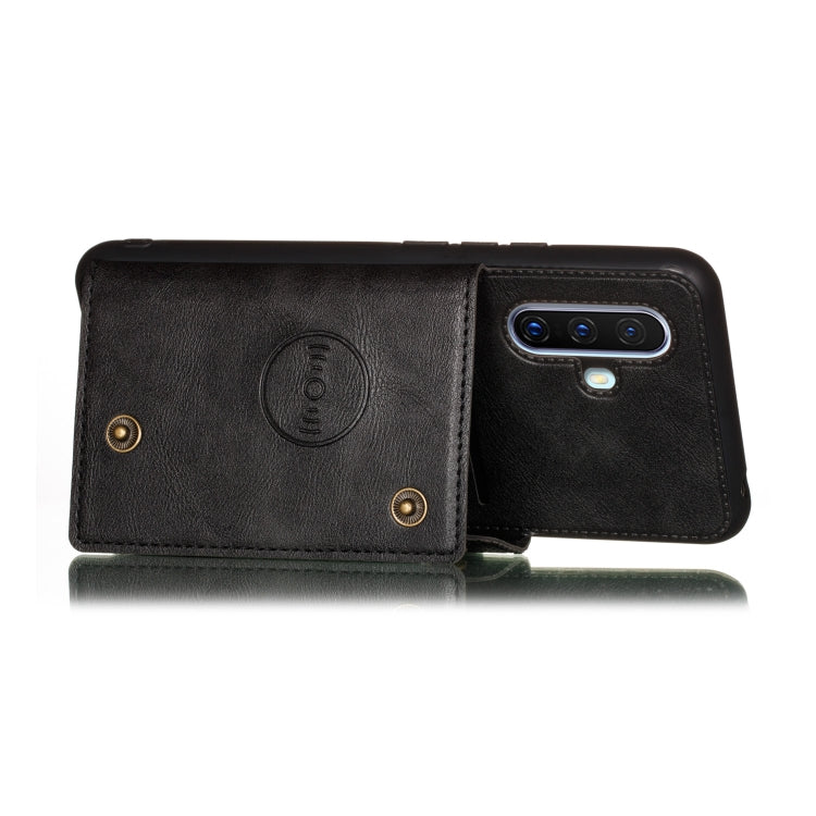 For Vivo X30 Double Buckle PU + TPU Shockproof Magnetic Protective Case with Card Slot & Holder