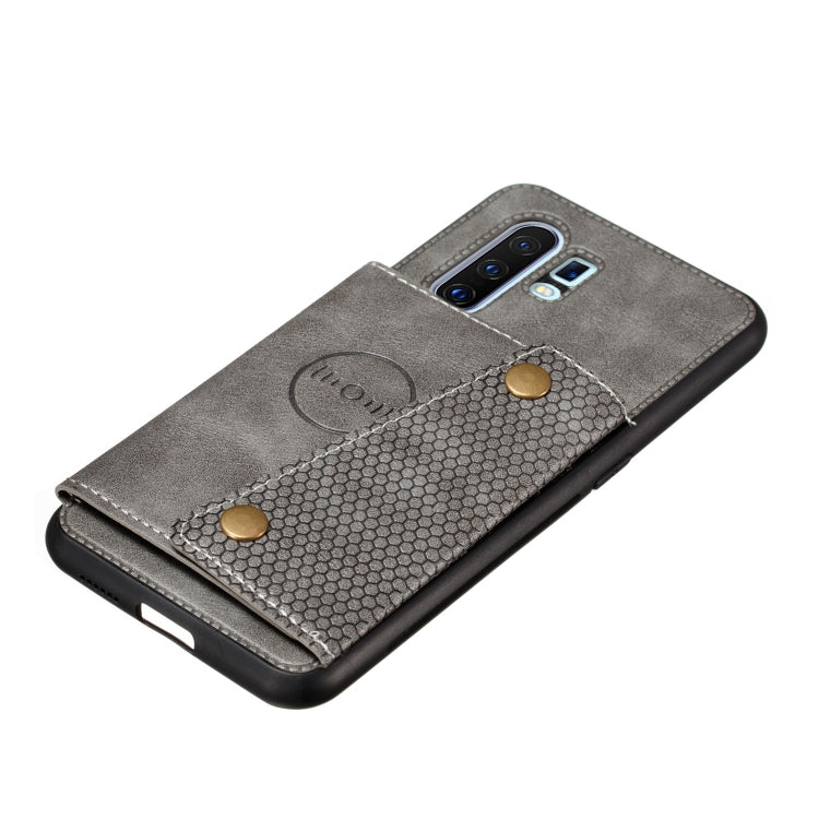 For Vivo X30 Pro Double Buckle PU + TPU Shockproof Magnetic Protective Case with Card Slot & Holder