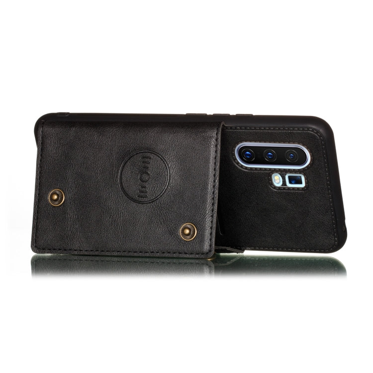 For Vivo X30 Pro Double Buckle PU + TPU Shockproof Magnetic Protective Case with Card Slot & Holder