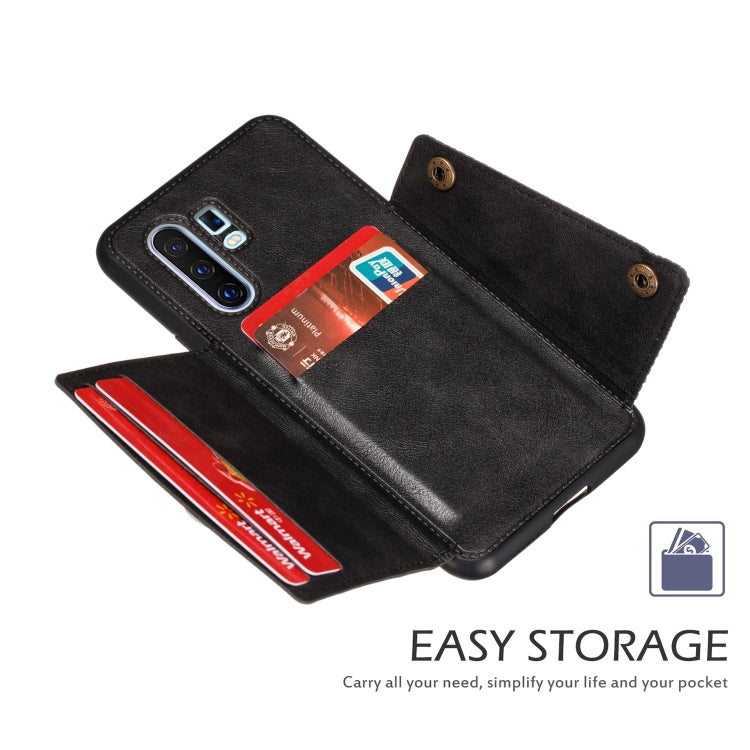 For Vivo X30 Pro Double Buckle PU + TPU Shockproof Magnetic Protective Case with Card Slot & Holder