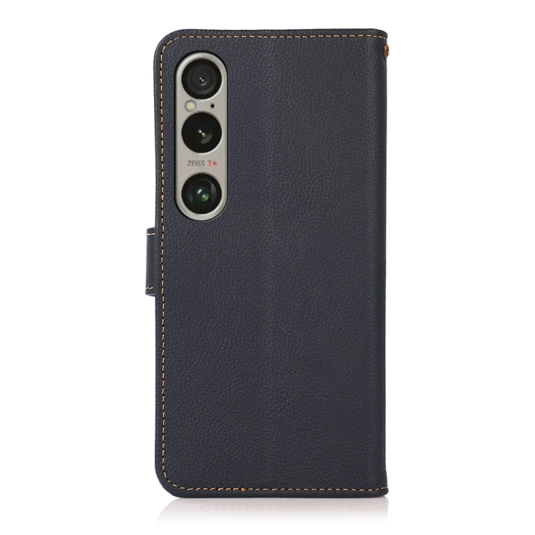 For Sony Xperia 1 VI KHAZNEH Custer Genuine Leather RFID Phone Case