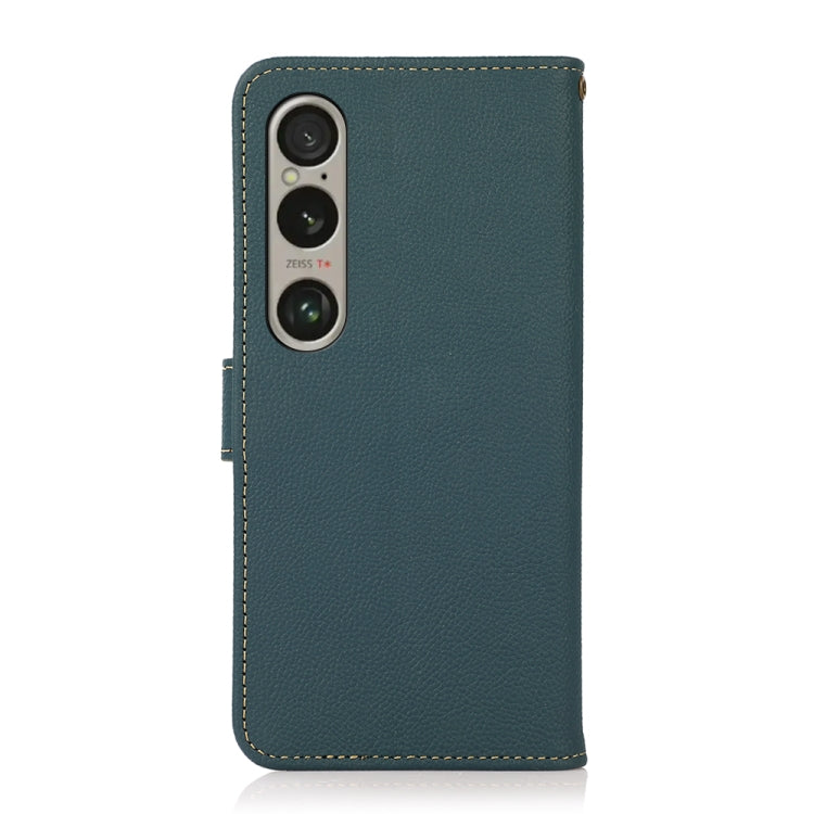 For Sony Xperia 1 VI KHAZNEH Custer Genuine Leather RFID Phone Case
