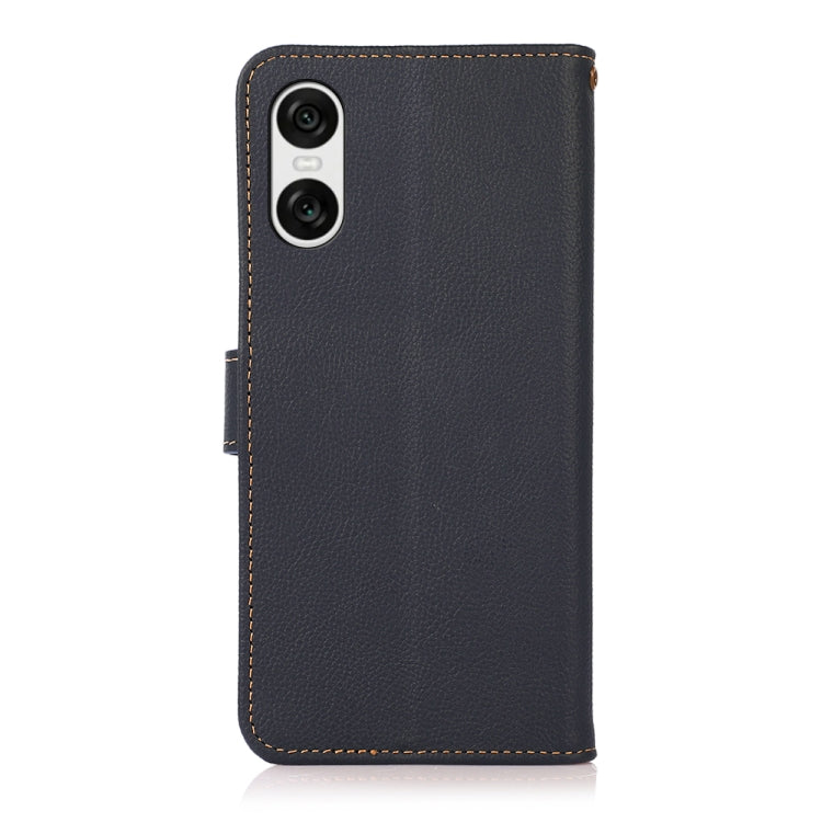 For Sony Xperia 10 VI KHAZNEH Custer Genuine Leather RFID Phone Case