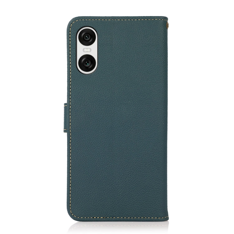 For Sony Xperia 10 VI KHAZNEH Custer Genuine Leather RFID Phone Case