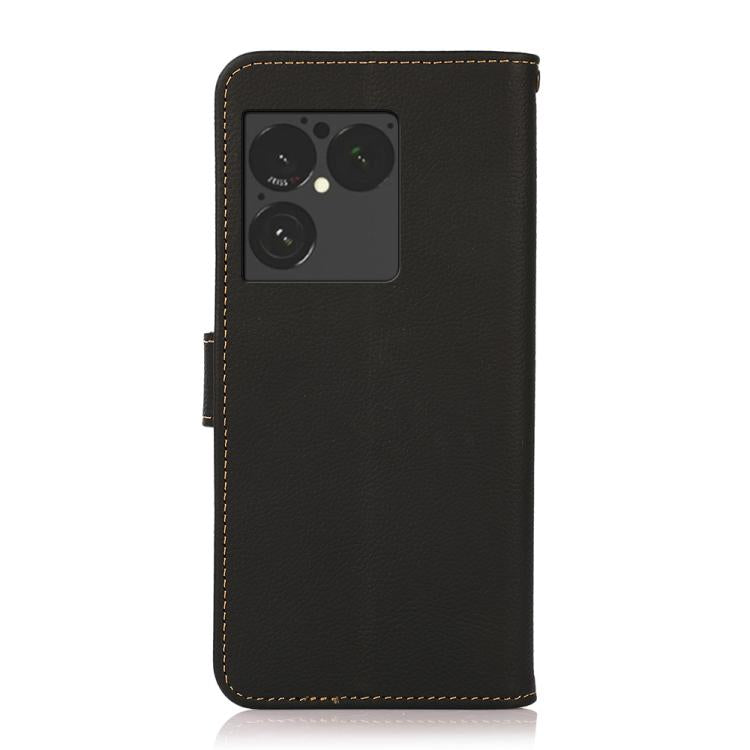 For Sony Xperia 1 VIII KHAZNEH Custer Genuine Leather RFID Phone Case