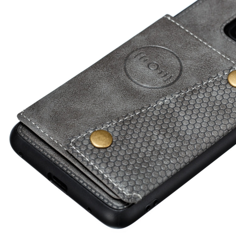 For Xiaomi Redmi 10X 5G Double Buckle PU + TPU Shockproof Magnetic Protective Case with Card Slot & Holder