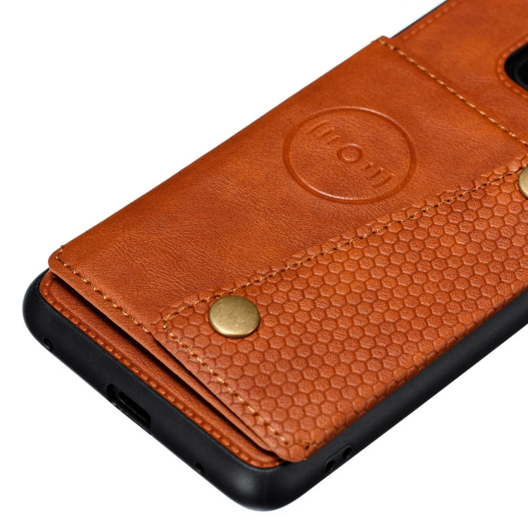 For Xiaomi Redmi 10X 5G Double Buckle PU + TPU Shockproof Magnetic Protective Case with Card Slot & Holder