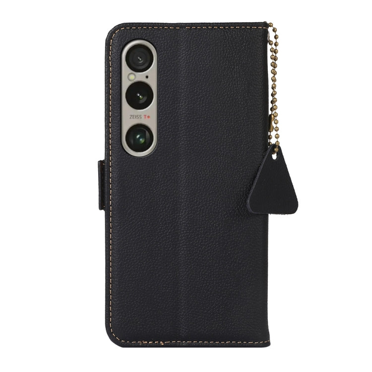 For Sony Xperia 1 VI Side-Magnetic TJ Genuine Leather RFID Phone Case