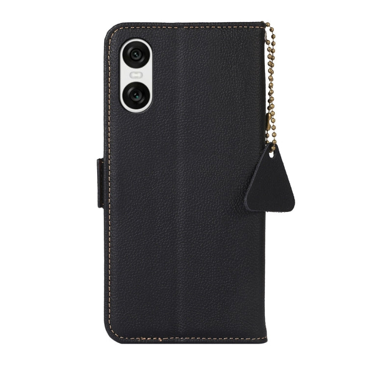 For Sony Xperia 10 VI Side-Magnetic TJ Genuine Leather RFID Phone Case