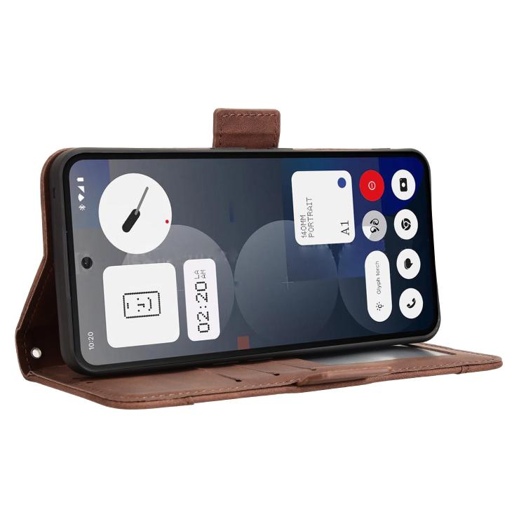 For Nothing Phone 3a Pro Skin Feel Calf Texture Card Slots Leather Phone Case