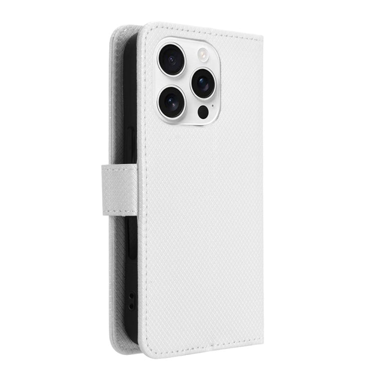 For iPhone 16 Pro Max Diamond Texture Leather Phone Case