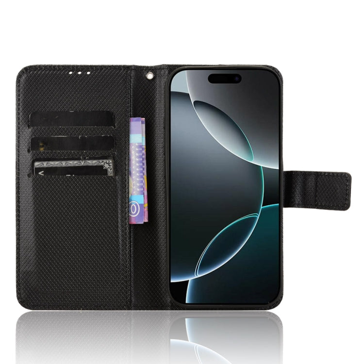 For iPhone 16 Pro Max Diamond Texture Leather Phone Case