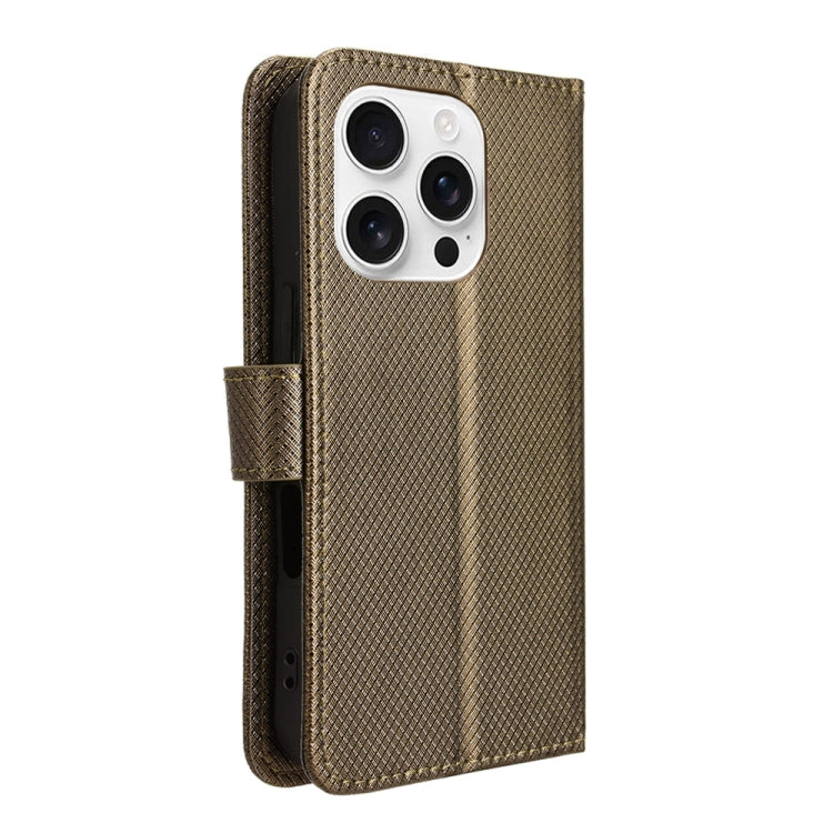 For iPhone 16 Pro Max Diamond Texture Leather Phone Case