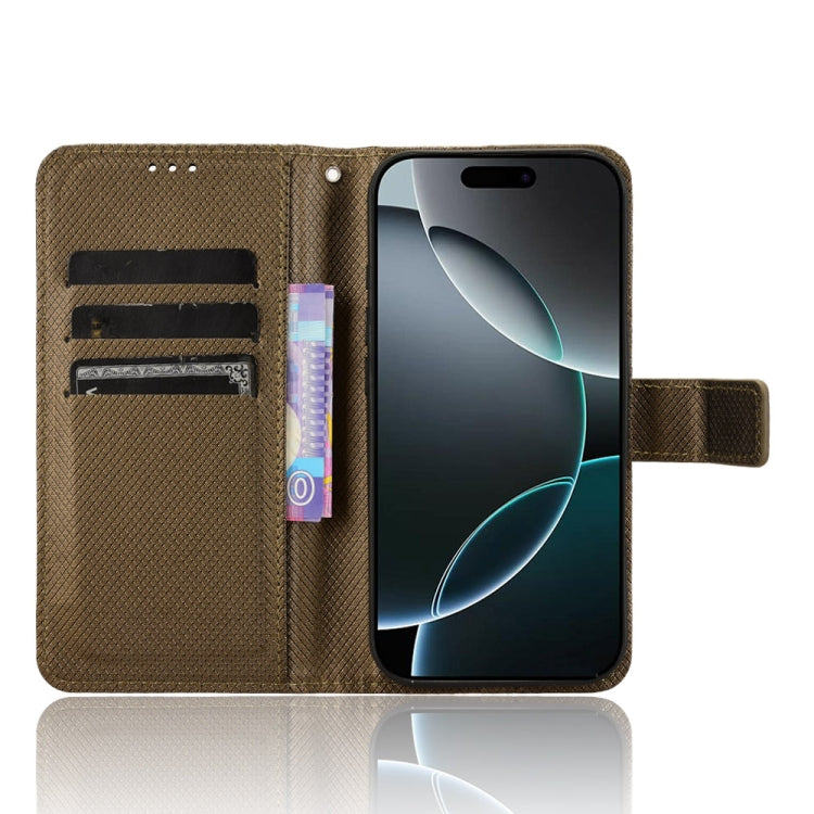 For iPhone 16 Pro Max Diamond Texture Leather Phone Case