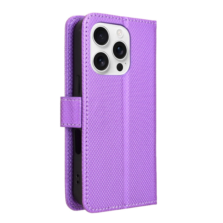 For iPhone 16 Pro Max Diamond Texture Leather Phone Case