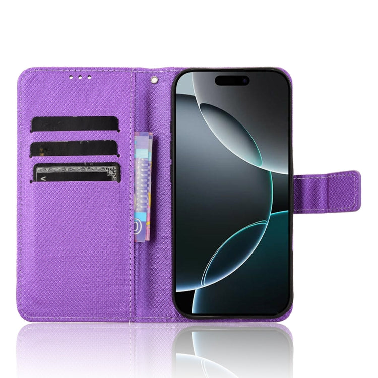 For iPhone 16 Pro Max Diamond Texture Leather Phone Case