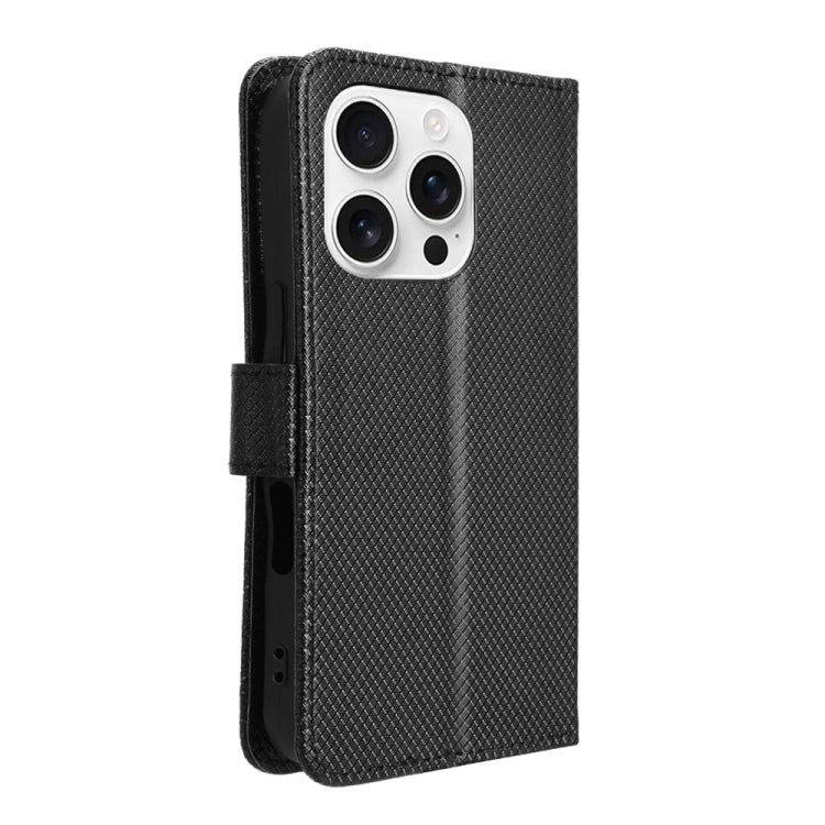 For iPhone 16 Pro Diamond Texture Leather Phone Case