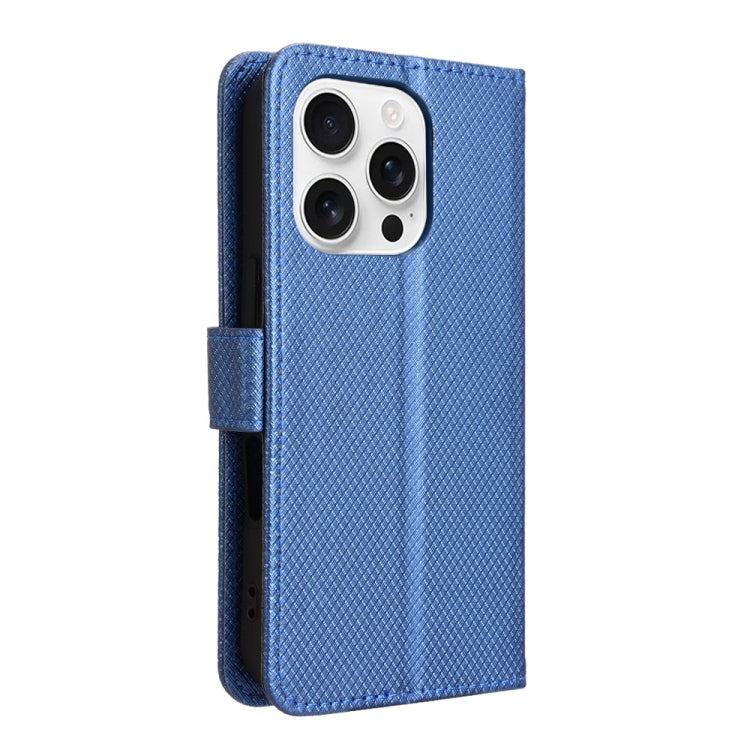For iPhone 16 Pro Diamond Texture Leather Phone Case