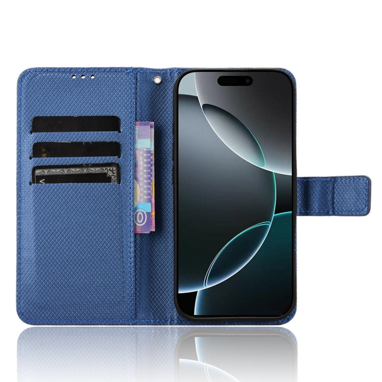 For iPhone 16 Pro Diamond Texture Leather Phone Case