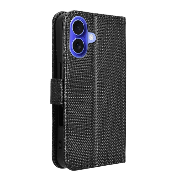 For iPhone 16 Diamond Texture Leather Phone Case