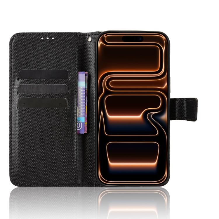 For iPhone 17 Pro Max Diamond Texture Leather Phone Case