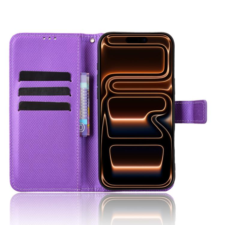 For iPhone 17 Pro Max Diamond Texture Leather Phone Case