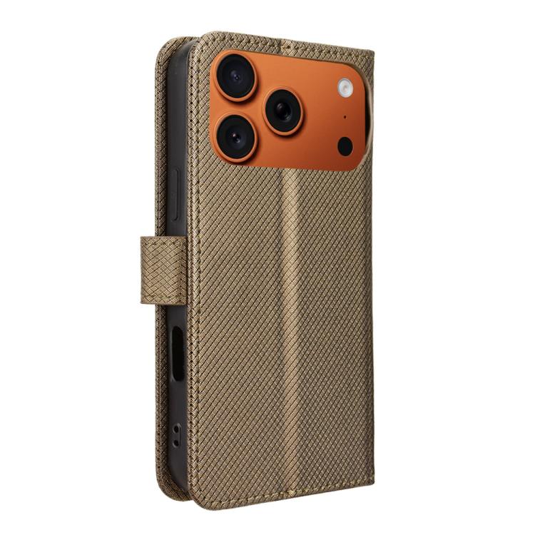 For iPhone 17 Pro Diamond Texture Leather Phone Case