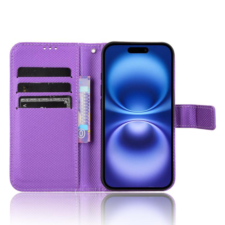 For iPhone 17 Diamond Texture Leather Phone Case