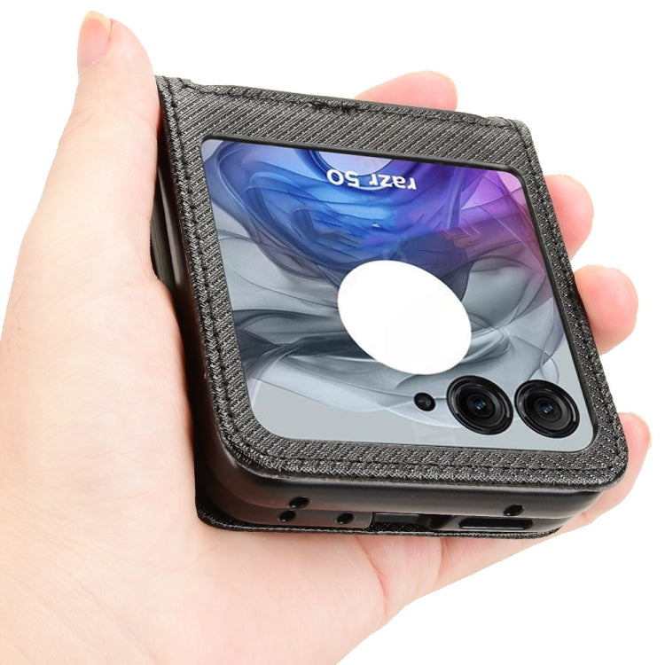 For Motorola Razr 50 Diamond Texture Leather Phone Case