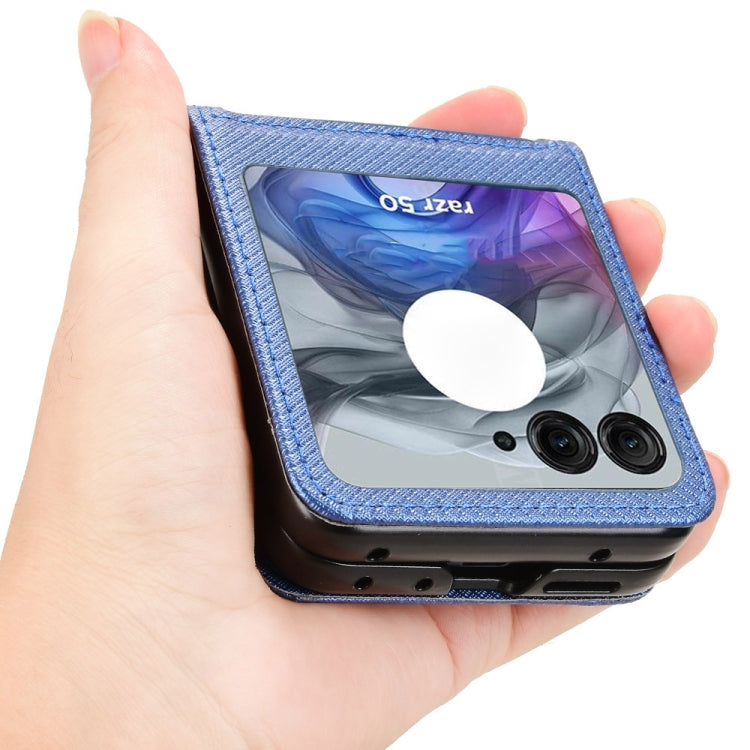 For Motorola Razr 50 Diamond Texture Leather Phone Case
