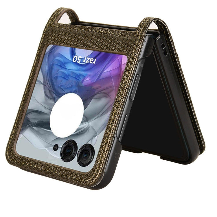 For Motorola Razr 50 Diamond Texture Leather Phone Case