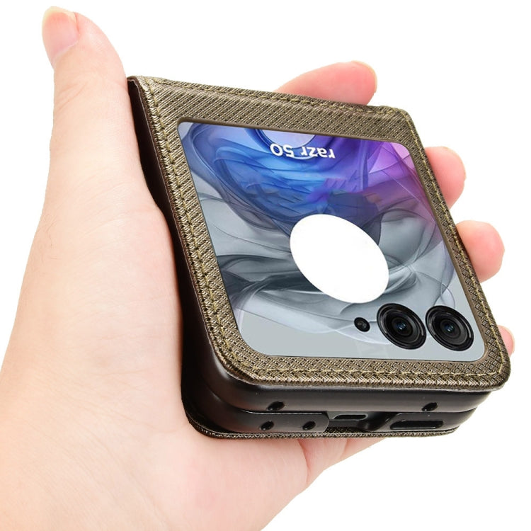 For Motorola Razr 50 Diamond Texture Leather Phone Case
