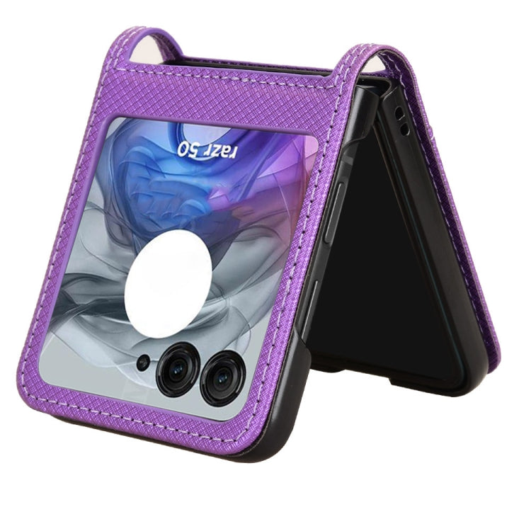 For Motorola Razr 50 Diamond Texture Leather Phone Case