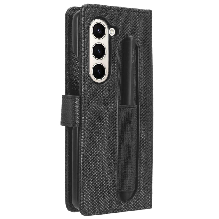 For Samsung Galaxy Z Fold6 with Pen Slot Diamond Texture Leather Phone Case
