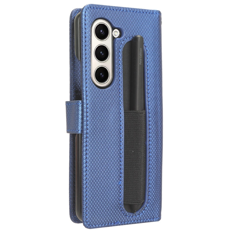 For Samsung Galaxy Z Fold6 with Pen Slot Diamond Texture Leather Phone Case
