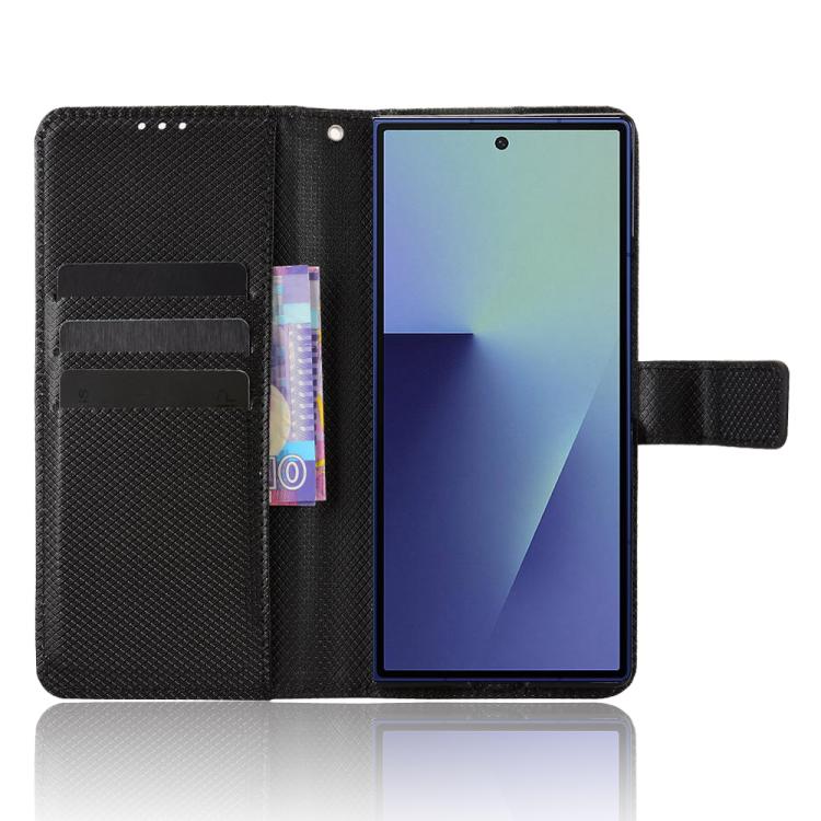 For Samsung Galaxy Z Fold7 Diamond Texture Leather Phone Case