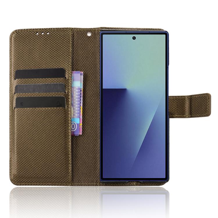 For Samsung Galaxy Z Fold7 Diamond Texture Leather Phone Case
