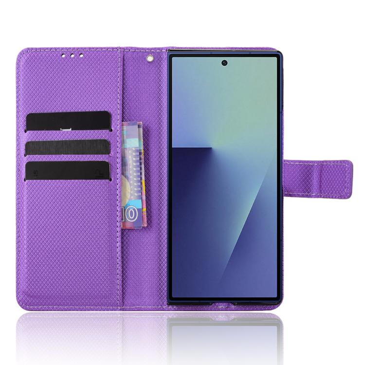 For Samsung Galaxy Z Fold7 Diamond Texture Leather Phone Case