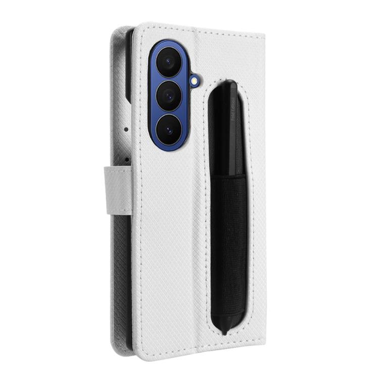 For Samsung Galaxy Z Fold7 with Pen Slot Diamond Texture Leather Phone Case