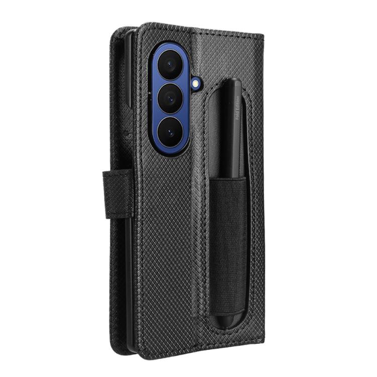 For Samsung Galaxy Z Fold7 with Pen Slot Diamond Texture Leather Phone Case