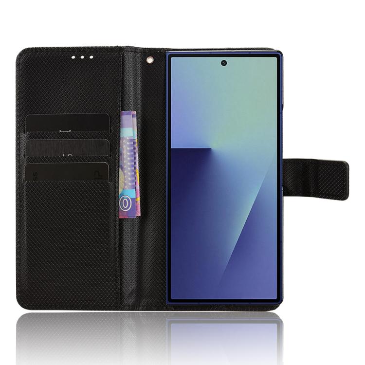 For Samsung Galaxy Z Fold7 with Pen Slot Diamond Texture Leather Phone Case