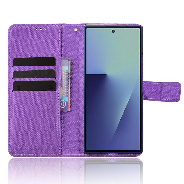 For Samsung Galaxy Z Fold7 with Pen Slot Diamond Texture Leather Phone Case